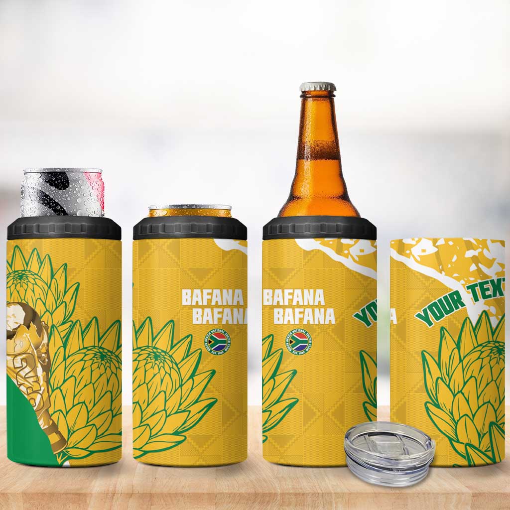 Custom South Africa Soccer 4 in 1 Can Cooler Tumbler 2026 Bafana Bafana Go Boys Protea - African Pride