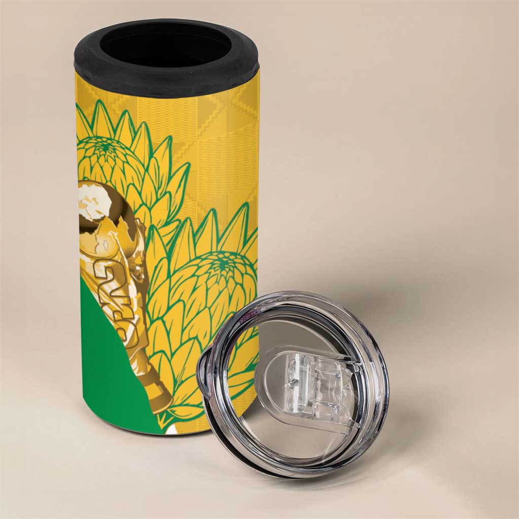 Custom South Africa Soccer 4 in 1 Can Cooler Tumbler 2026 Bafana Bafana Go Boys Protea - African Pride