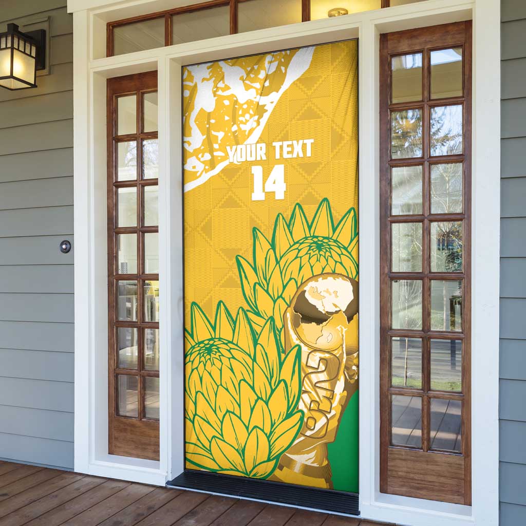 Custom South Africa Soccer Door Cover 2026 Bafana Bafana Go Boys Protea - African Pride