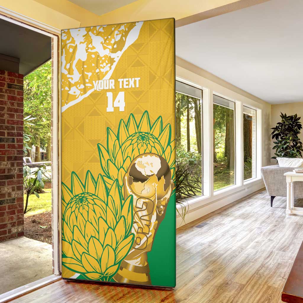 Custom South Africa Soccer Door Cover 2026 Bafana Bafana Go Boys Protea - African Pride