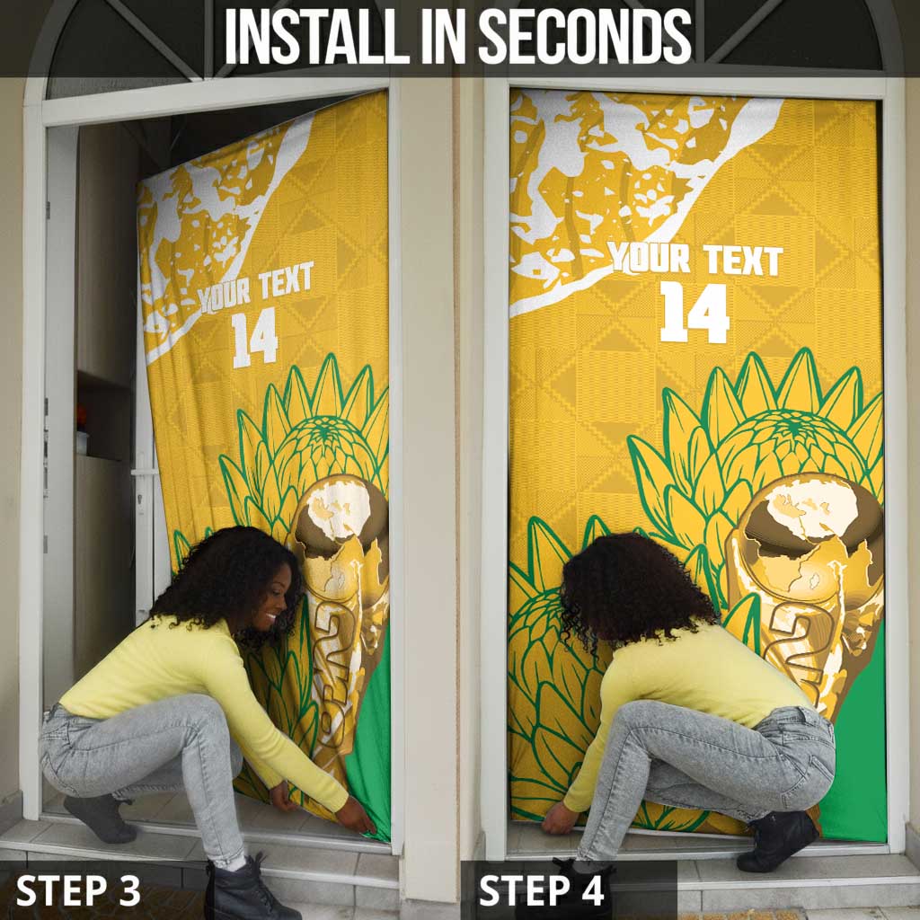 Custom South Africa Soccer Door Cover 2026 Bafana Bafana Go Boys Protea - African Pride