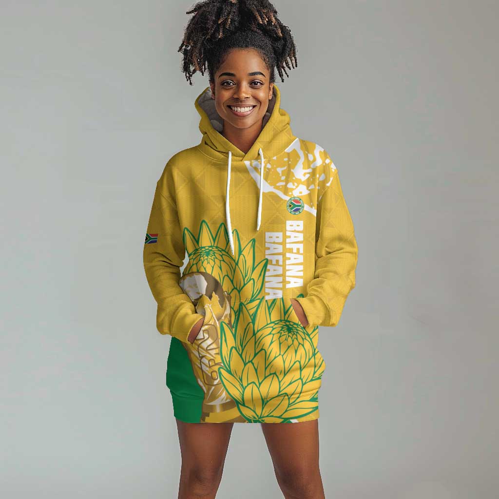Custom South Africa Soccer Hoodie Dress 2026 Bafana Bafana Go Boys Protea - African Pride
