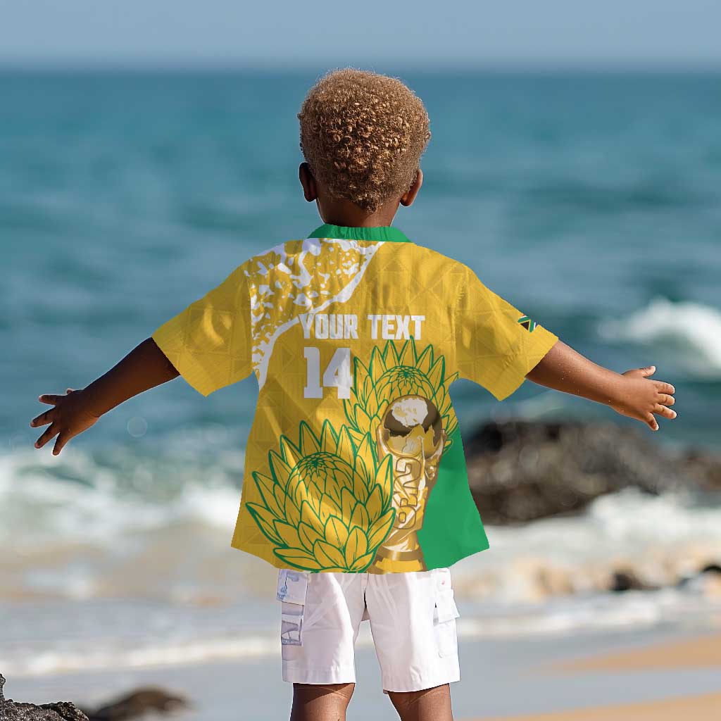 Custom South Africa Soccer Kid Hawaiian Shirt 2026 Bafana Bafana Go Boys Protea LT14