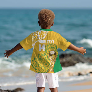 Custom South Africa Soccer Kid Hawaiian Shirt 2026 Bafana Bafana Go Boys Protea LT14