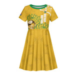 Custom South Africa Soccer Kid Short Sleeve Dress 2026 Bafana Bafana Go Boys Protea LT14