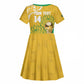 Custom South Africa Soccer Kid Short Sleeve Dress 2026 Bafana Bafana Go Boys Protea LT14