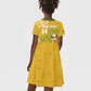 Custom South Africa Soccer Kid Short Sleeve Dress 2026 Bafana Bafana Go Boys Protea LT14