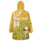 Custom South Africa Soccer Kid Wearable Blanket Hoodie 2026 Bafana Bafana Go Boys Protea - African Pride