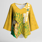 Custom South Africa Soccer Kimono Sleeve Blouse 2026 Bafana Bafana Go Boys Protea - African Pride