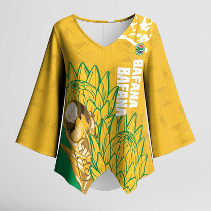 Custom South Africa Soccer Kimono Sleeve Blouse 2026 Bafana Bafana Go Boys Protea - African Pride