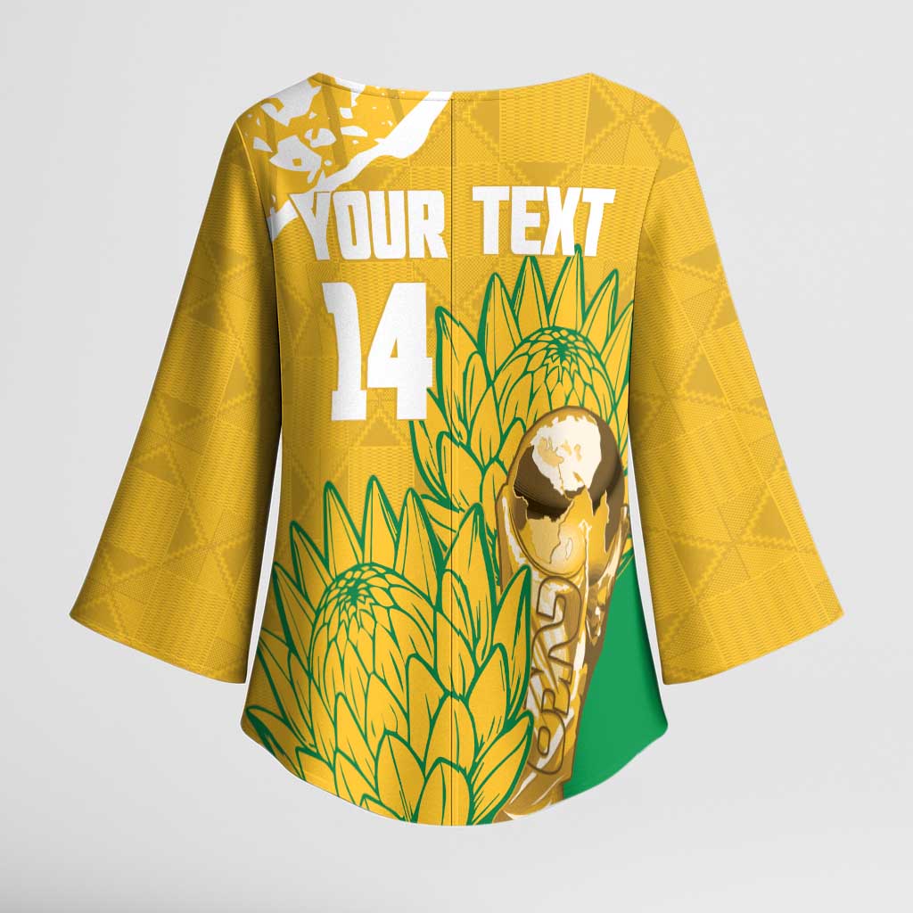 Custom South Africa Soccer Kimono Sleeve Blouse 2026 Bafana Bafana Go Boys Protea - African Pride