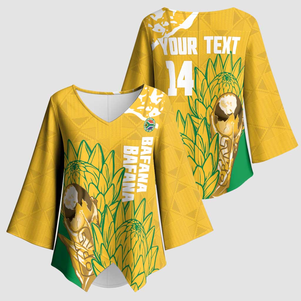 Custom South Africa Soccer Kimono Sleeve Blouse 2026 Bafana Bafana Go Boys Protea - African Pride