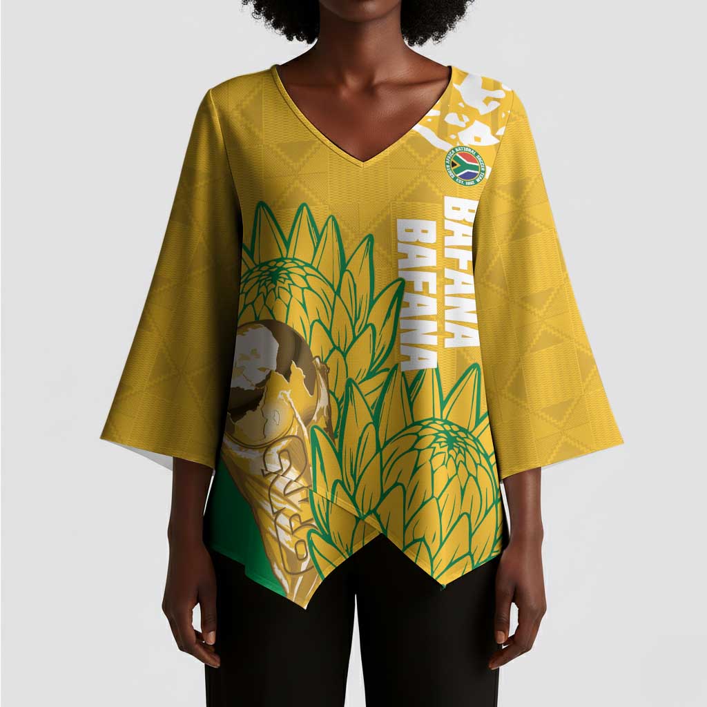 Custom South Africa Soccer Kimono Sleeve Blouse 2026 Bafana Bafana Go Boys Protea - African Pride