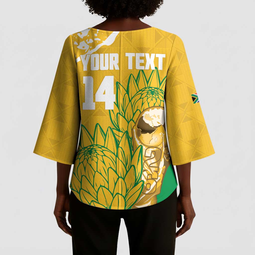 Custom South Africa Soccer Kimono Sleeve Blouse 2026 Bafana Bafana Go Boys Protea - African Pride