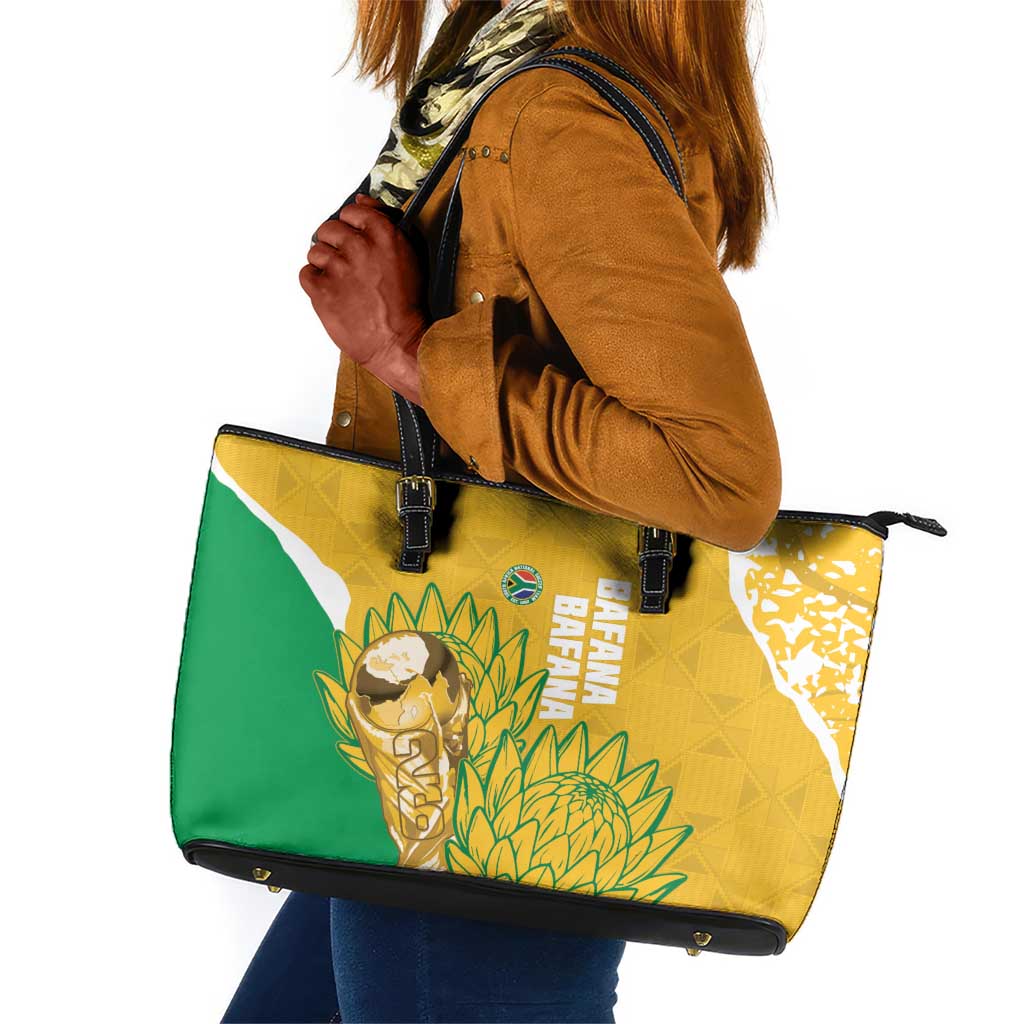 South Africa Soccer Leather Tote Bag 2026 Bafana Bafana Go Boys Protea - African Pride