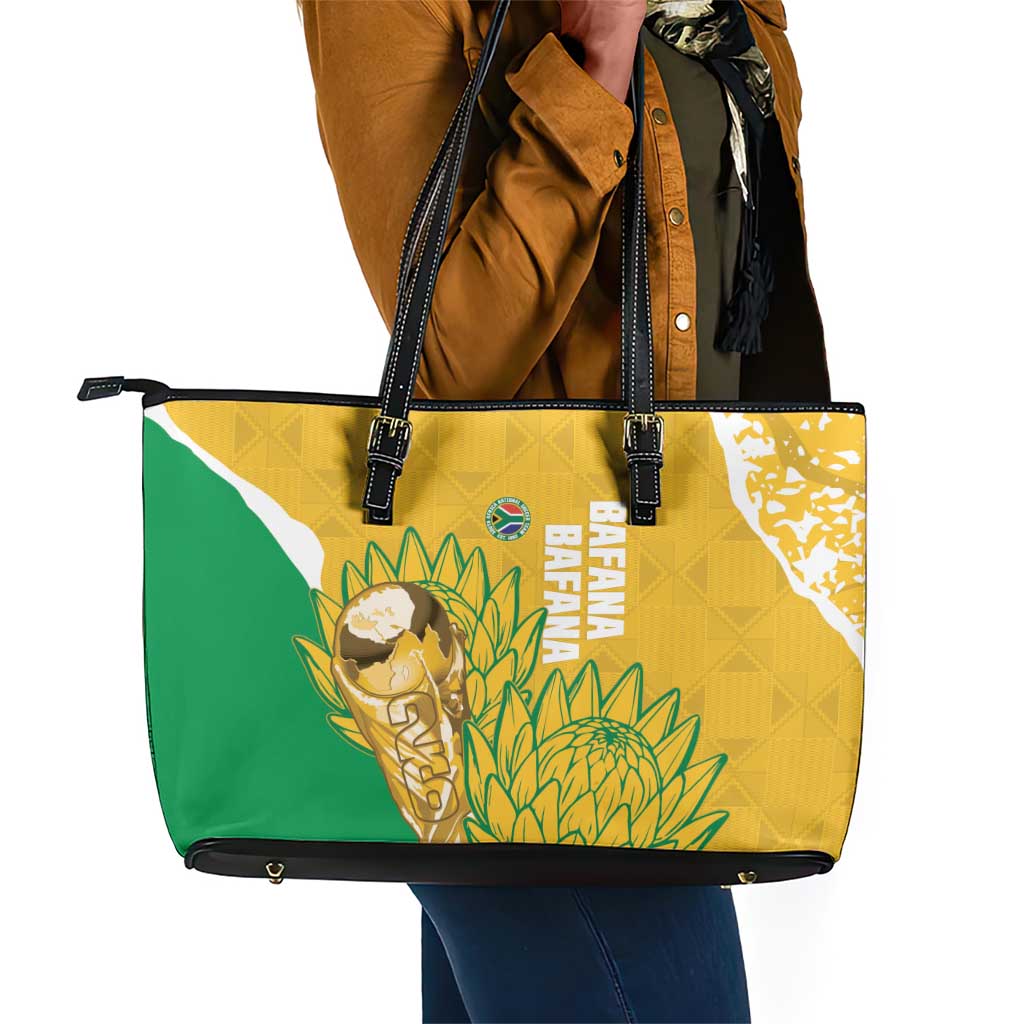 South Africa Soccer Leather Tote Bag 2026 Bafana Bafana Go Boys Protea - African Pride