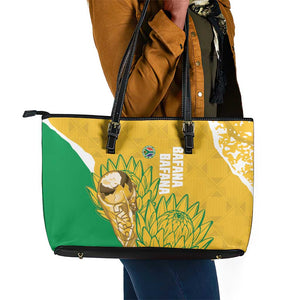 South Africa Soccer Leather Tote Bag 2026 Bafana Bafana Go Boys Protea - African Pride