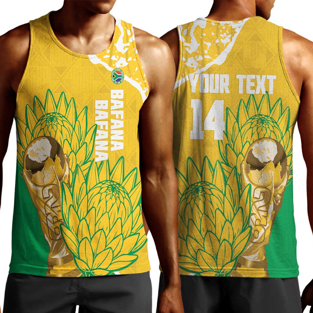 Custom South Africa Soccer Men Tank Top 2026 Bafana Bafana Go Boys Protea - African Pride