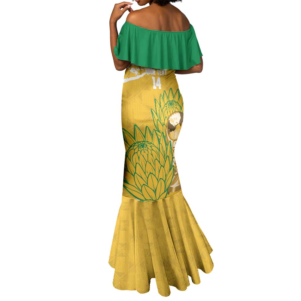 Custom South Africa Soccer Mermaid Dress 2026 Bafana Bafana Go Boys Protea - African Pride