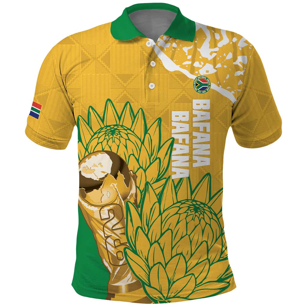 Custom South Africa Soccer Polo Shirt 2026 Bafana Bafana Go Boys Protea LT14