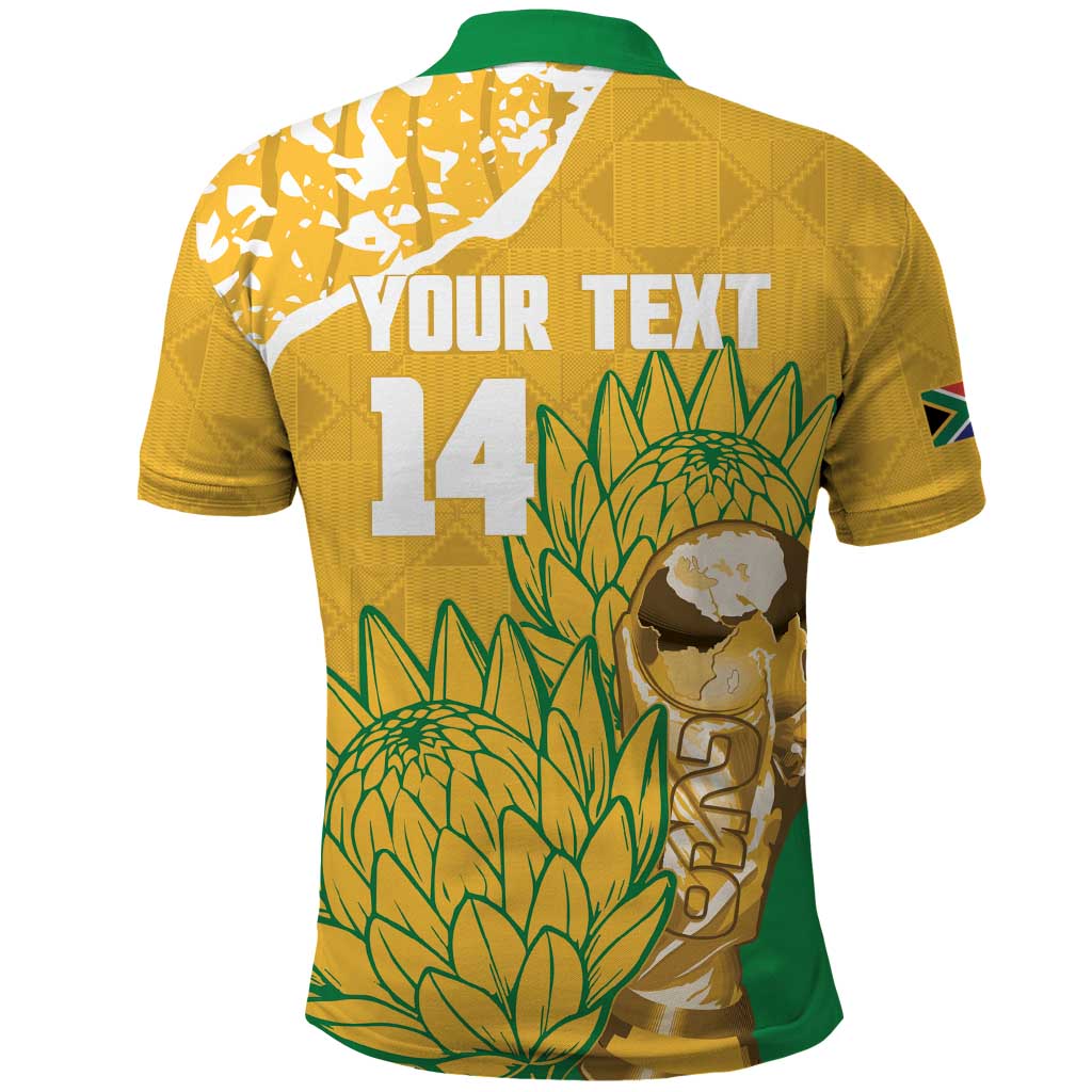 Custom South Africa Soccer Polo Shirt 2026 Bafana Bafana Go Boys Protea LT14
