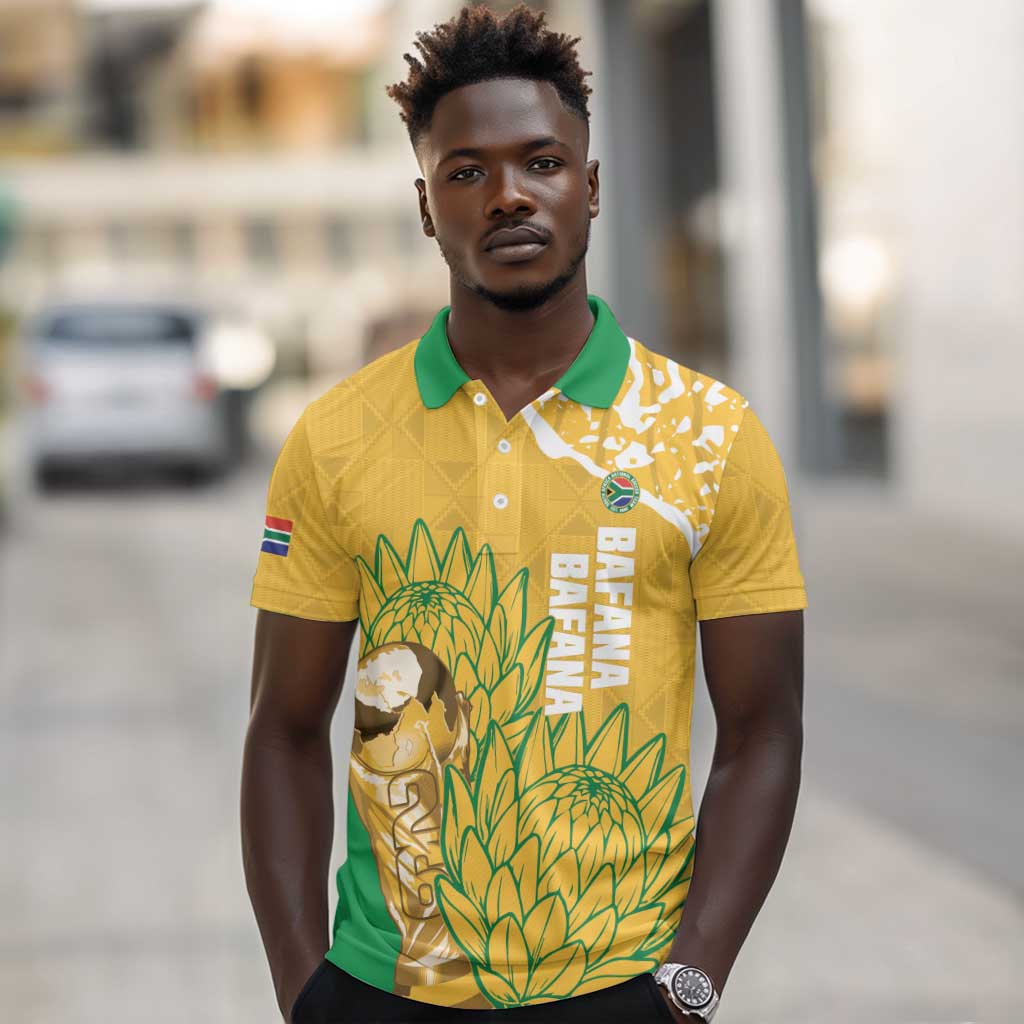 Custom South Africa Soccer Polo Shirt 2026 Bafana Bafana Go Boys Protea LT14