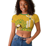 Custom South Africa Soccer Raglan Cropped T shirt 2026 Bafana Bafana Go Boys Protea LT14