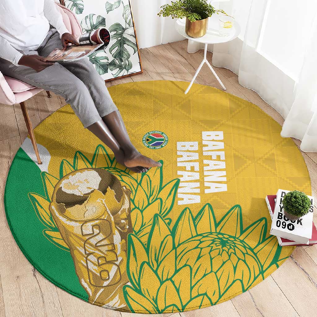 South Africa Soccer Round Carpet 2026 Bafana Bafana Go Boys Protea - African Pride