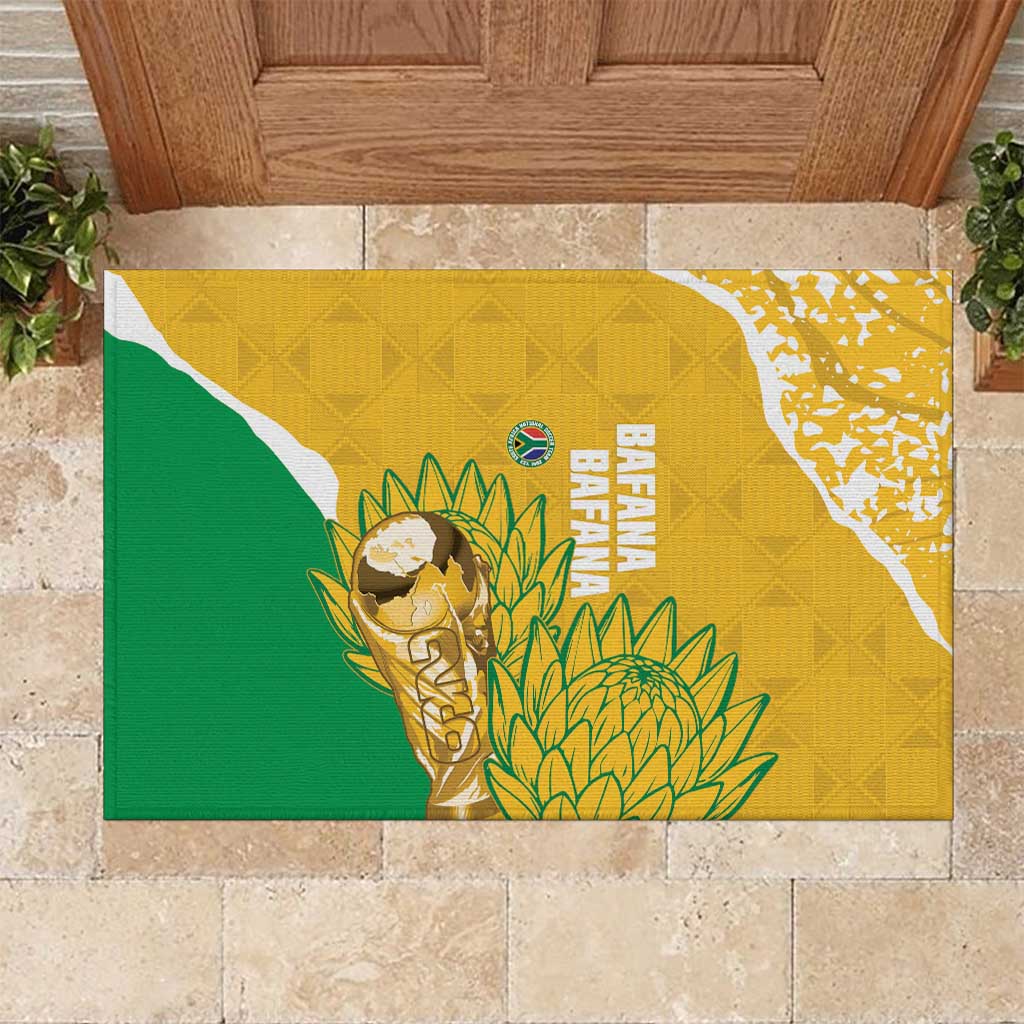 South Africa Soccer Rubber Doormat 2026 Bafana Bafana Go Boys Protea - African Pride