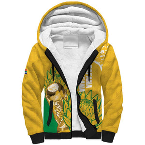 Custom South Africa Soccer Sherpa Hoodie 2026 Bafana Bafana Go Boys Protea - African Pride