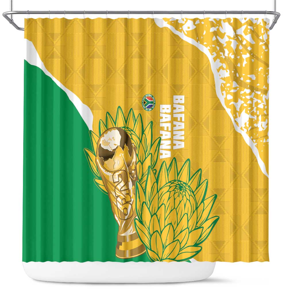 South Africa Soccer Shower Curtain 2026 Bafana Bafana Go Boys Protea - African Pride