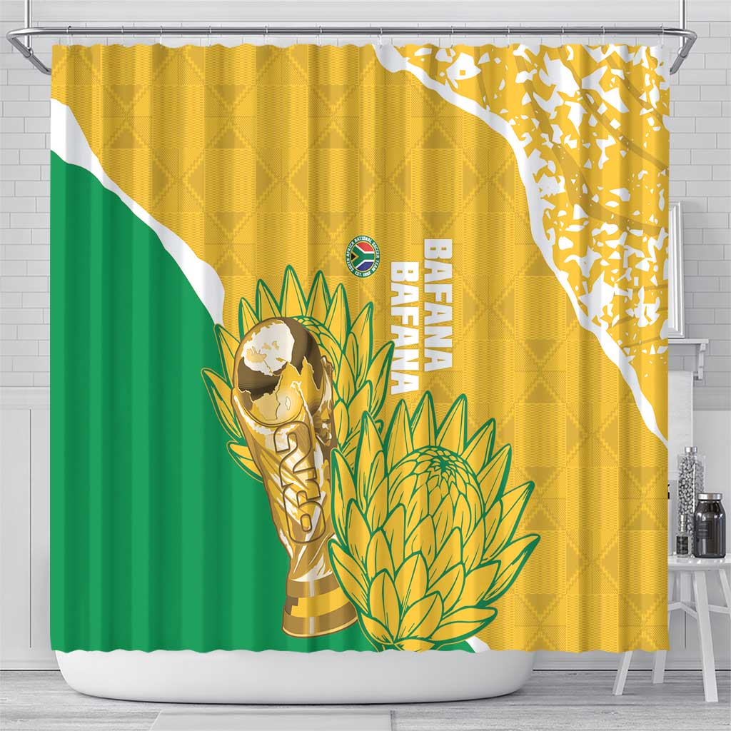 South Africa Soccer Shower Curtain 2026 Bafana Bafana Go Boys Protea - African Pride
