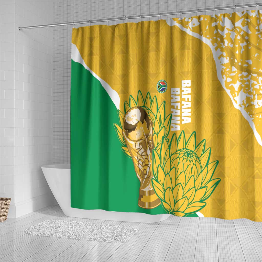 South Africa Soccer Shower Curtain 2026 Bafana Bafana Go Boys Protea - African Pride