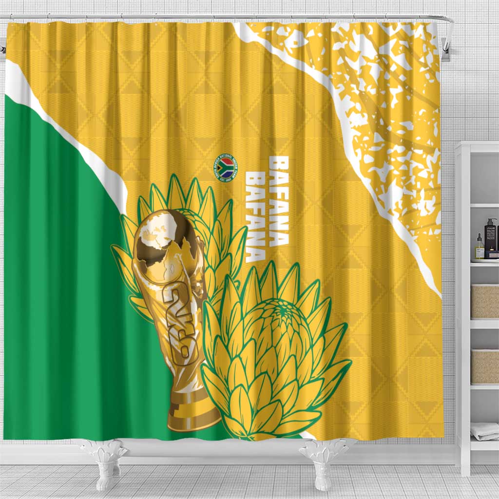 South Africa Soccer Shower Curtain 2026 Bafana Bafana Go Boys Protea - African Pride