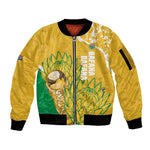 Custom South Africa Soccer Sleeve Zip Bomber Jacket 2026 Bafana Bafana Go Boys Protea - African Pride