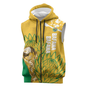 Custom South Africa Soccer Sleeveless Zip Hoodie 2026 Bafana Bafana Go Boys Protea - African Pride