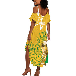 Custom South Africa Soccer Summer Maxi Dress 2026 Bafana Bafana Go Boys Protea LT14
