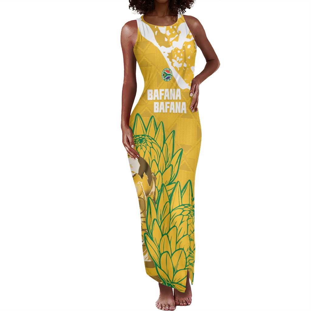 Custom South Africa Soccer Tank Maxi Dress 2026 Bafana Bafana Go Boys Protea - African Pride