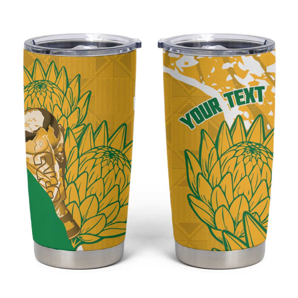 Custom South Africa Soccer Tumbler Cup 2026 Bafana Bafana Go Boys Protea - African Pride