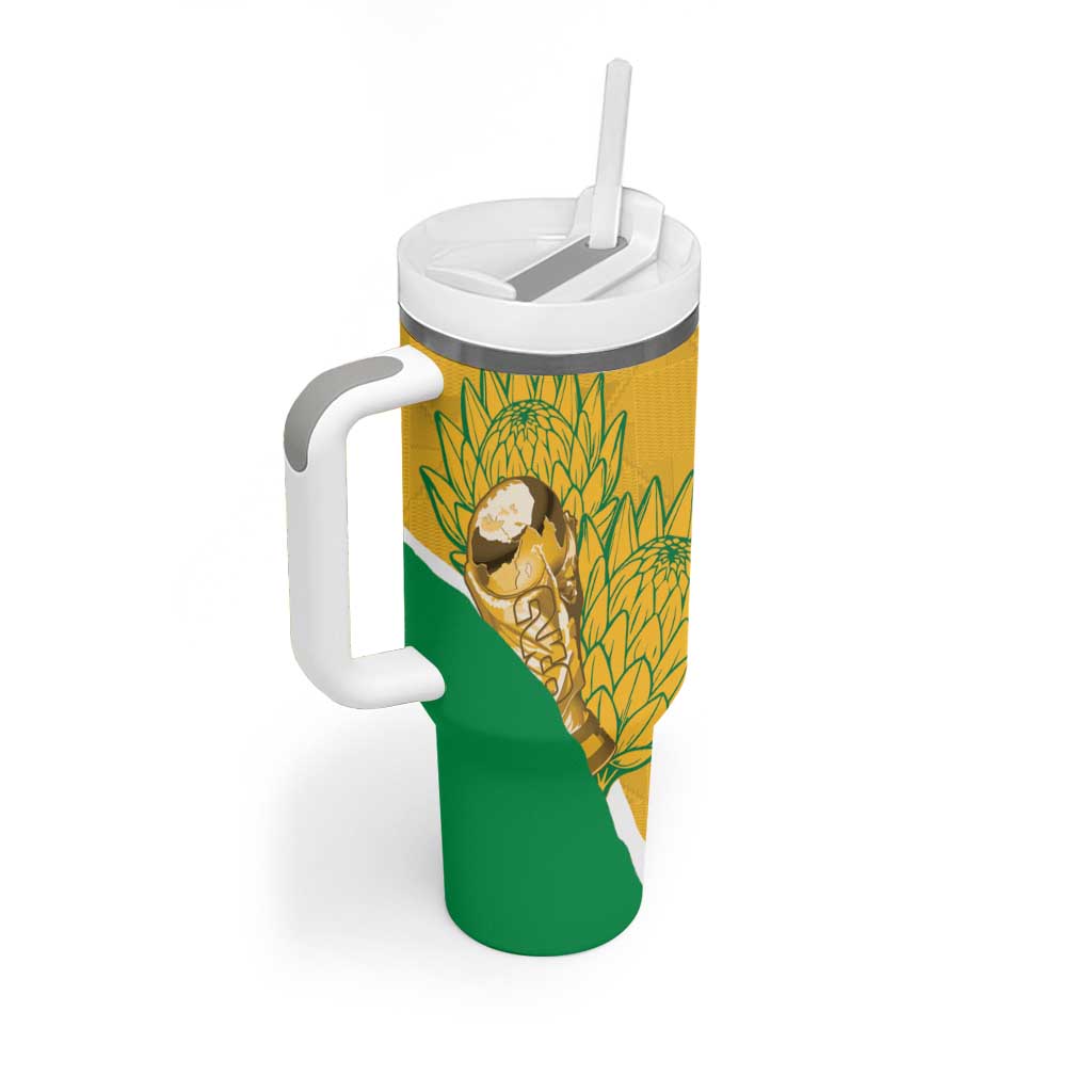 Custom South Africa Soccer Tumbler With Handle 2026 Bafana Bafana Go Boys Protea - African Pride