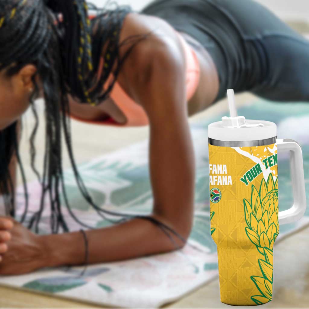 Custom South Africa Soccer Tumbler With Handle 2026 Bafana Bafana Go Boys Protea - African Pride