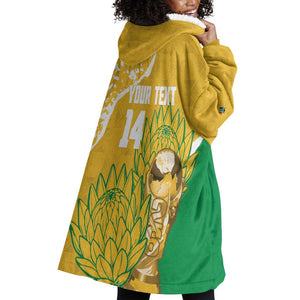 Custom South Africa Soccer Wearable Blanket Hoodie 2026 Bafana Bafana Go Boys Protea - African Pride