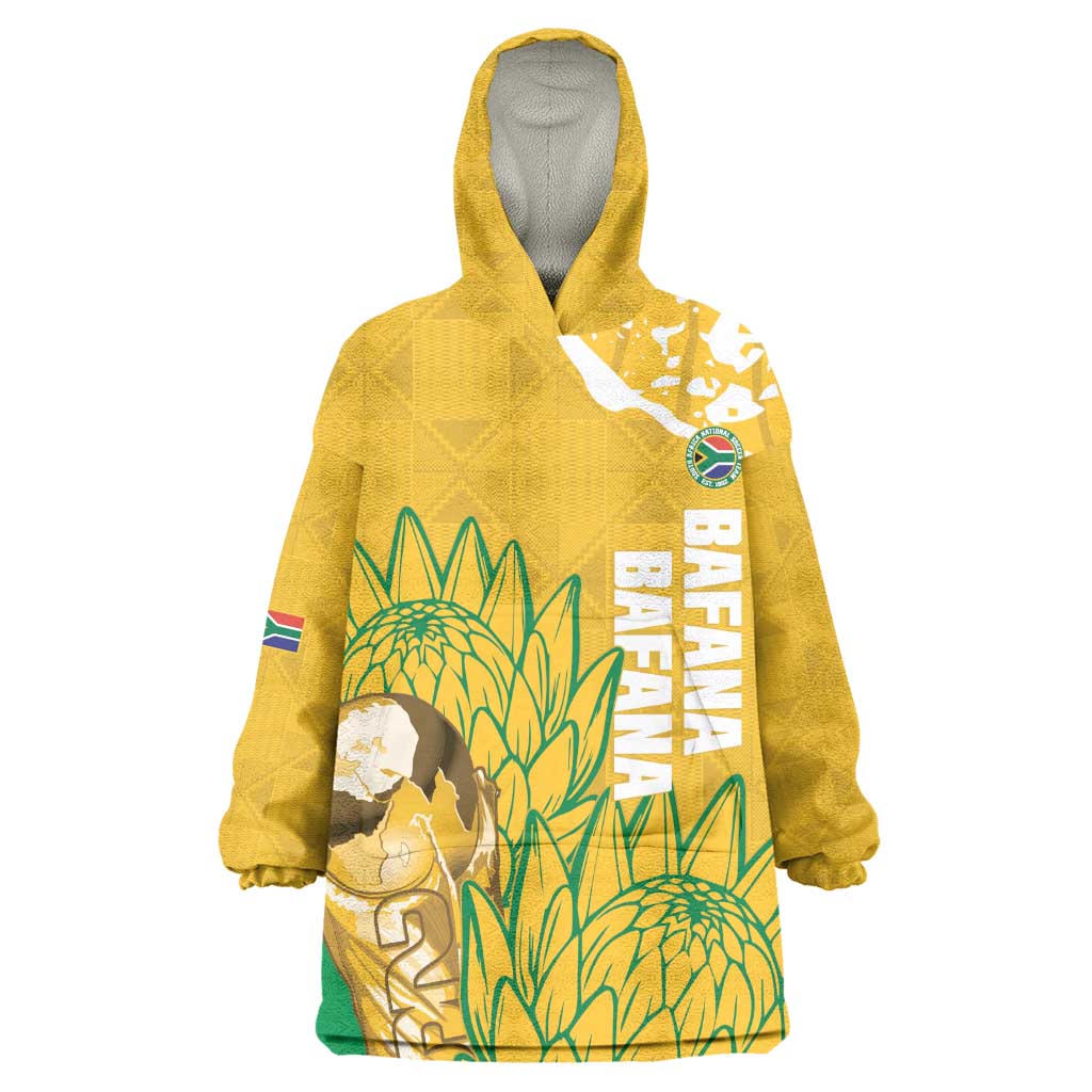 Custom South Africa Soccer Wearable Blanket Hoodie 2026 Bafana Bafana Go Boys Protea - African Pride