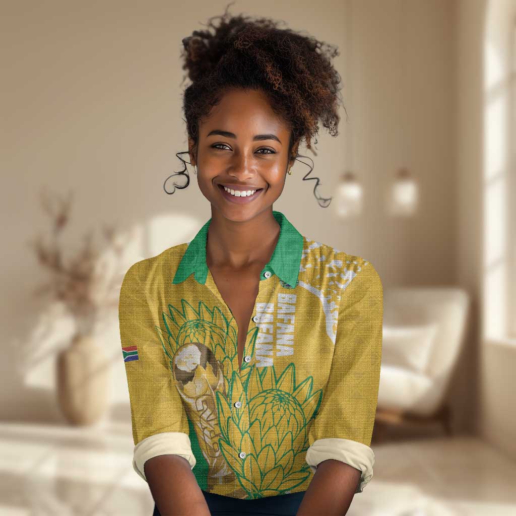 Custom South Africa Soccer Women Casual Shirt 2026 Bafana Bafana Go Boys Protea - African Pride
