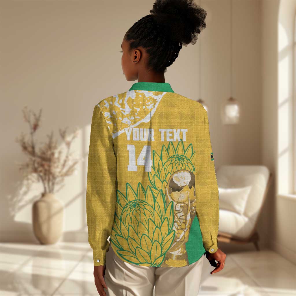 Custom South Africa Soccer Women Casual Shirt 2026 Bafana Bafana Go Boys Protea - African Pride