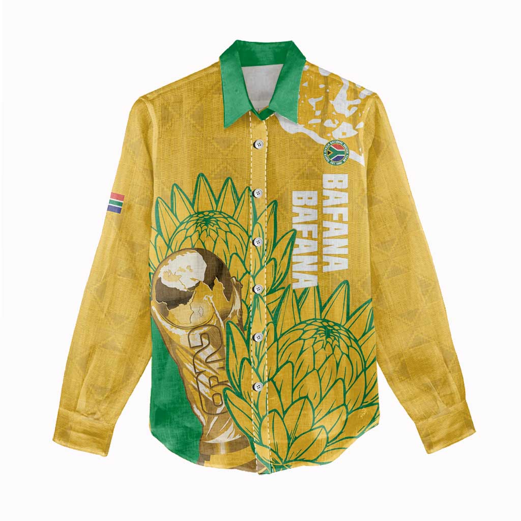 Custom South Africa Soccer Women Casual Shirt 2026 Bafana Bafana Go Boys Protea - African Pride