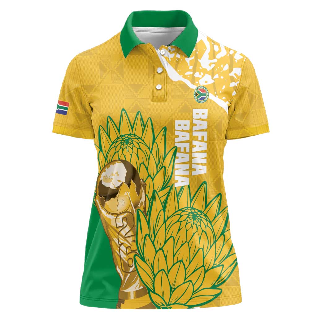 Custom South Africa Soccer Women Polo Shirt 2026 Bafana Bafana Go Boys Protea LT14