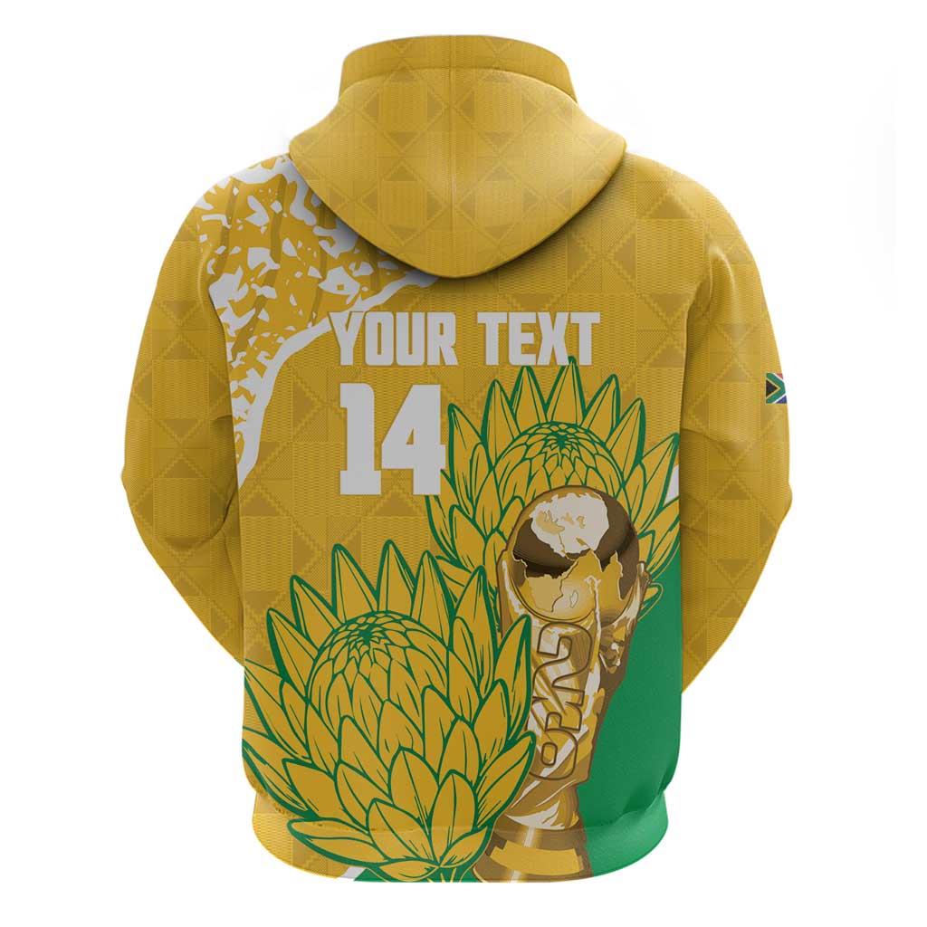 Custom South Africa Soccer Zip Hoodie 2026 Bafana Bafana Go Boys Protea - African Pride
