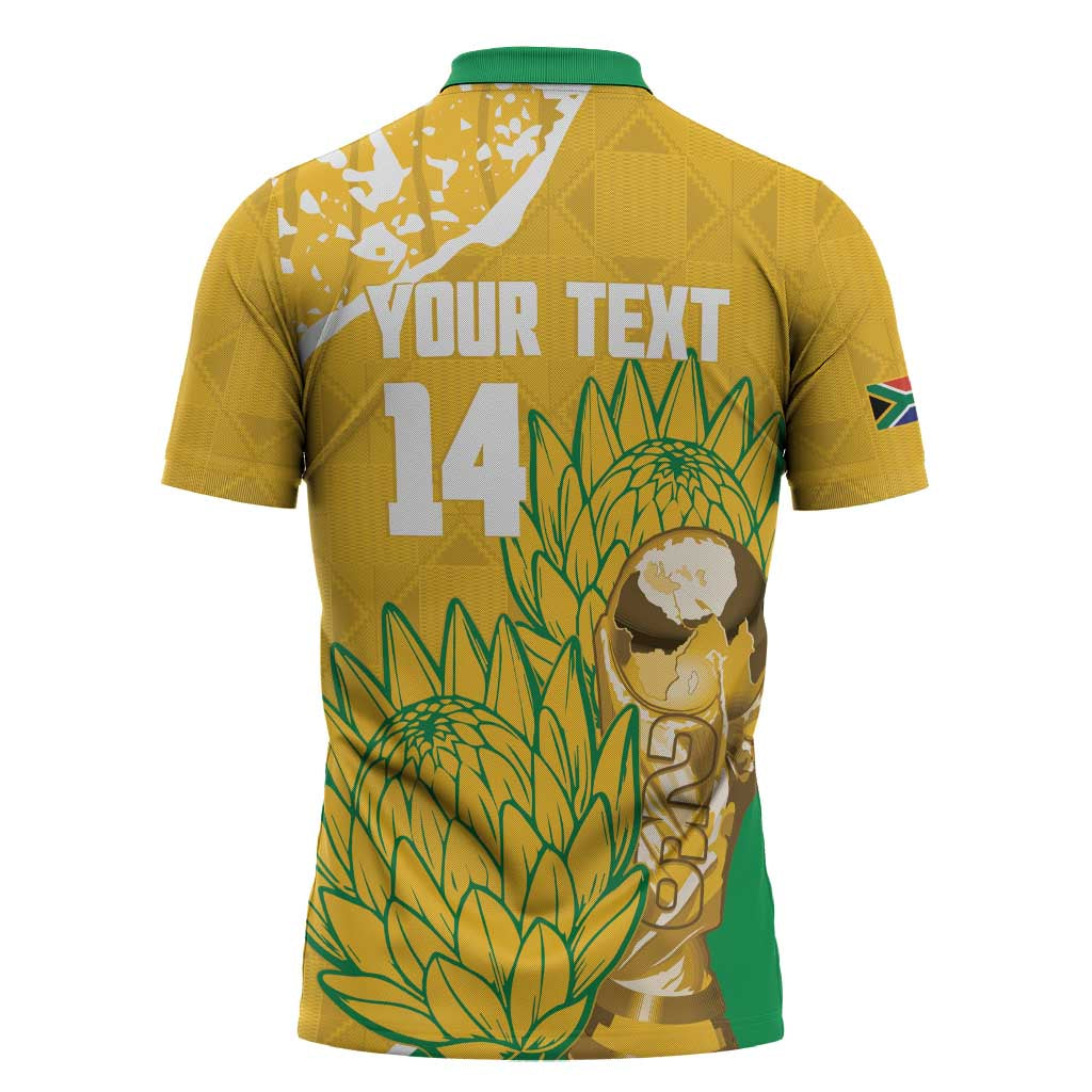 Custom South Africa Soccer Zipper Polo Shirt 2026 Bafana Bafana Go Boys Protea - African Pride