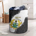 Custom Ghana Football Laundry Basket 2026 Go Black Stars Black Adinkra Pattern - African Pride